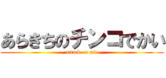 あらきちのチンコでかい (attack on mie)
