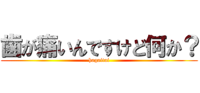 歯が痛いんですけど何か？ (hagaitai)