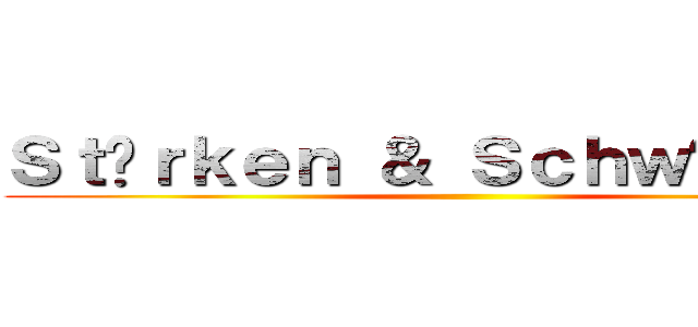 Ｓｔäｒｋｅｎ ＆ Ｓｃｈｗäｃｈｅｎ ()
