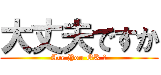 大丈夫ですか (Are You OK ?)