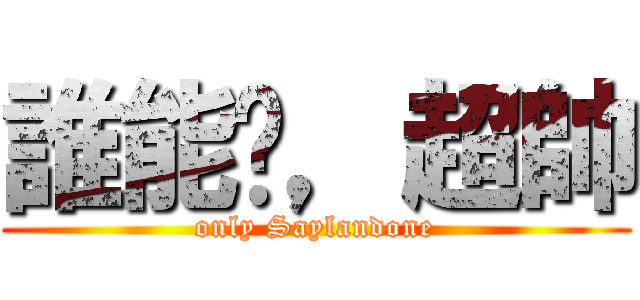 誰能懂，超帥 (only Saylandone)