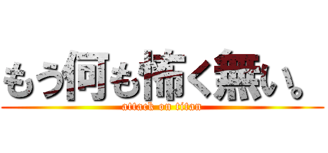 もう何も怖く無い。 (attack on titan)
