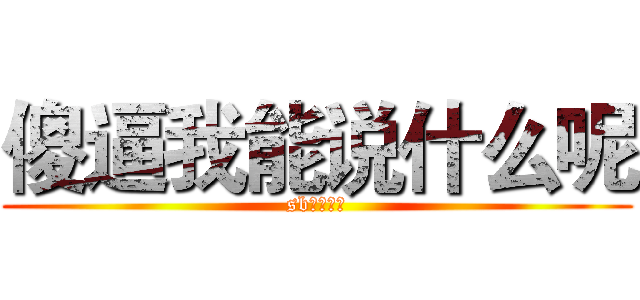 傻逼我能说什么呢 (sb，看灰机)