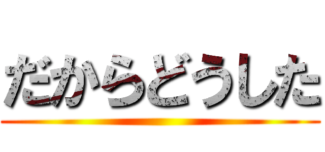 だからどうした ()