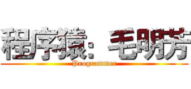 程序猿：毛明芳 (Programmer)