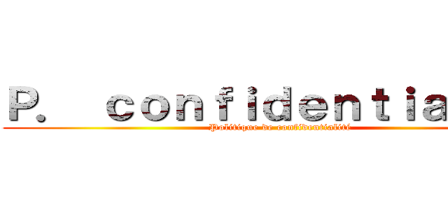 Ｐ． ｃｏｎｆｉｄｅｎｔｉａｌｉｔé (Politique de confidentialité)