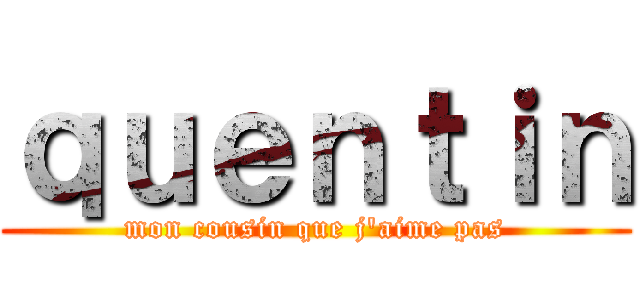 ｑｕｅｎｔｉｎ (mon cousin que j\'aime pas)