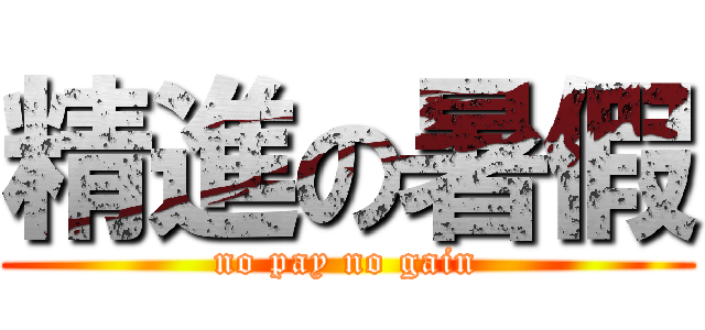 精進の暑假 (no pay no gain)