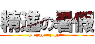 精進の暑假 (no pay no gain)