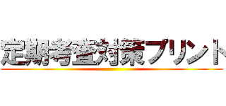 定期考査対策プリント ()