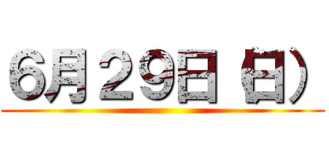 ６月２９日（日） ()