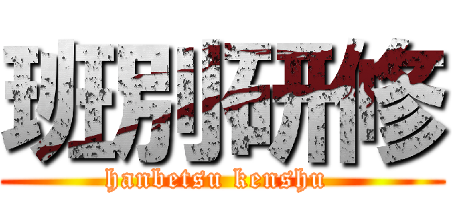 班別研修 (hanbetsu kenshu )