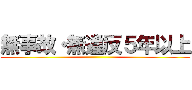 無事故・無違反５年以上 ()