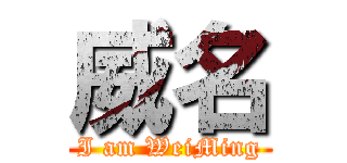 威名 (I am WeiMing)