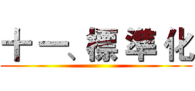 十 一、標 準 化 ()