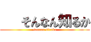    そんなん知るか (sonnan siruka)