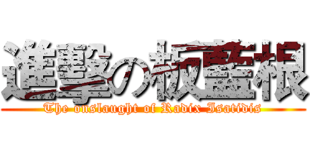 進擊の板藍根 (The onslaught of Radix Isatidis)