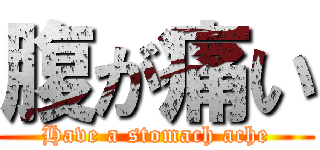 腹が痛い (Have a stomach ache)