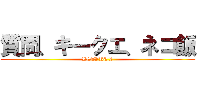 質問、キークエ、ネコ飯 (HETARE Z)