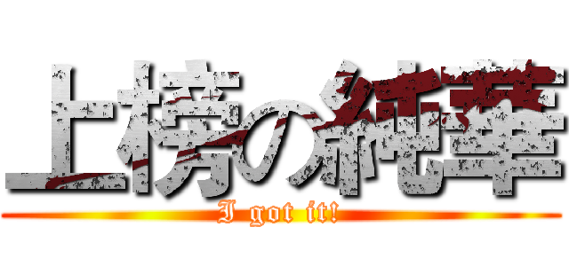 上榜の純華 (I got it!)