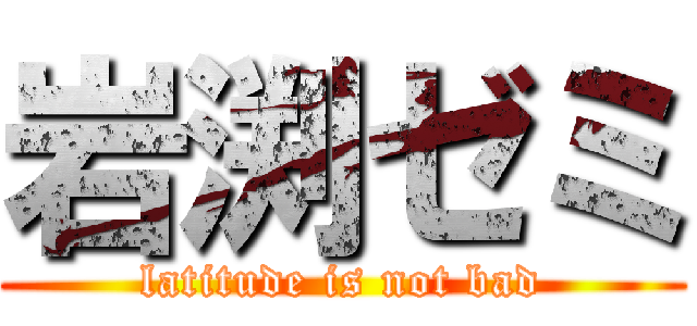 岩渕ゼミ (latitude is not bad)