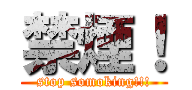 禁煙！ (stop somoking!!!)