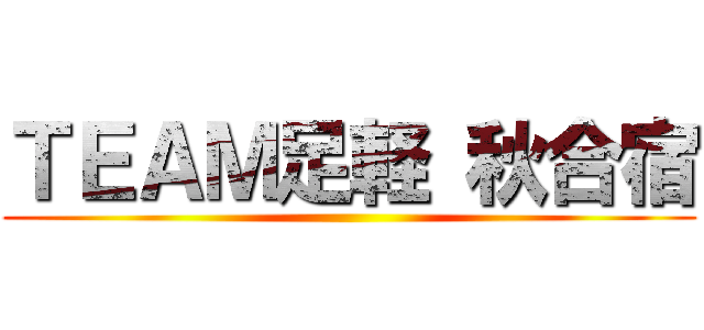 ＴＥＡＭ足軽 秋合宿 ()