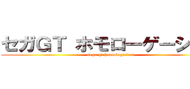 セガＧＴ ホモローゲーション (sega gt homologation)