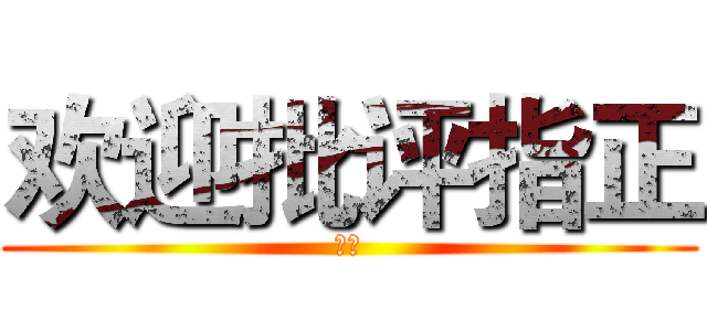 欢迎批评指正 (谢谢)