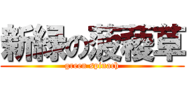 新緑の菠薐草 (green spinach)