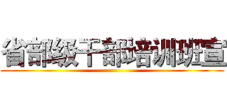省部级干部培训班宣 ()