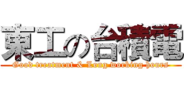 東工の台積電 (Good treatment & Long working hours)