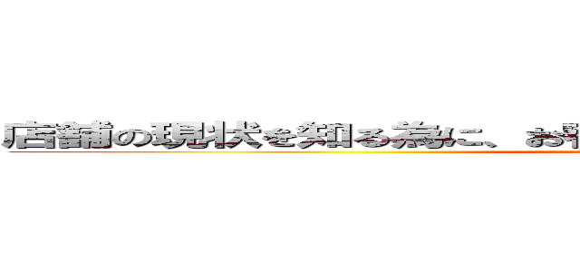 店舗の現状を知る為に、お客様として周り接客を受けてみてる。 ()