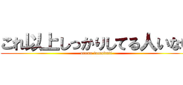 これ以上しっかりしてる人いない (oreno tomodati)