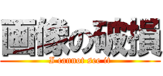 画像の破損 (I cannot see it)