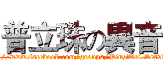 普立珠の異音 (http://www.facebook.com/groups/PingWei.Service/)