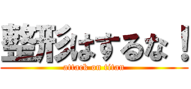 整形はするな！ (attack on titan)