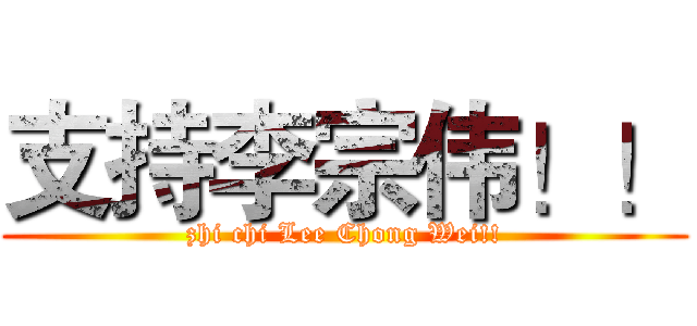 支持李宗伟！！ (zhi chi Lee Chong Wei!!)