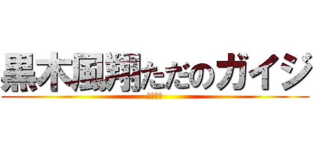 黒木風翔ただのガイジ (セックス)