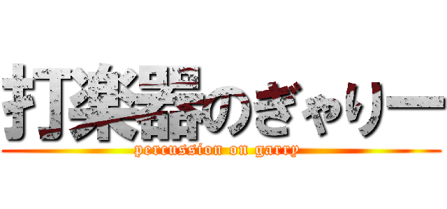打楽器のぎゃりー (percussion on garry )