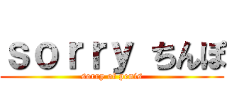 ｓｏｒｒｙ ちんぽ (sorry of penis)