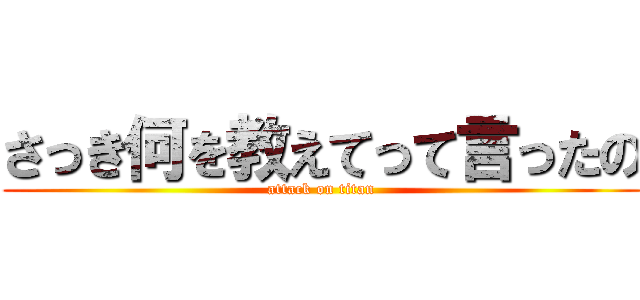 さっき何を教えてって言ったの (attack on titan)