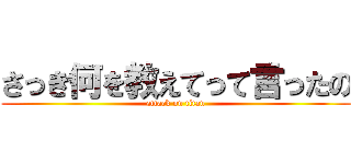 さっき何を教えてって言ったの (attack on titan)