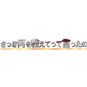さっき何を教えてって言ったの (attack on titan)
