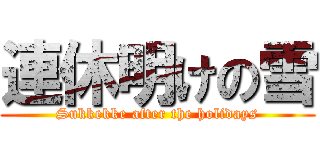 連休明けの雪 (Sukkekke after the holidays)