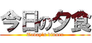 今日の夕食 (Today's dinner)