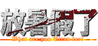 放暑假了 (What are you Titan for?)