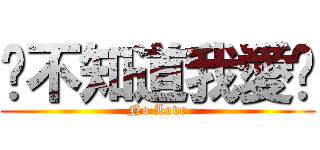 你不知道我愛你 (No Love)