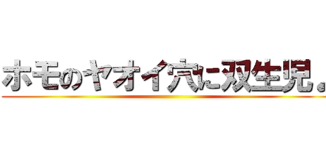 ホモのヤオイ穴に双生児♪ ()