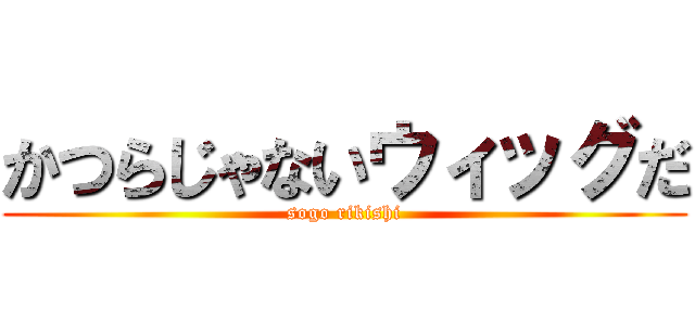 かつらじゃないウィッグだ (sogo rikishi)